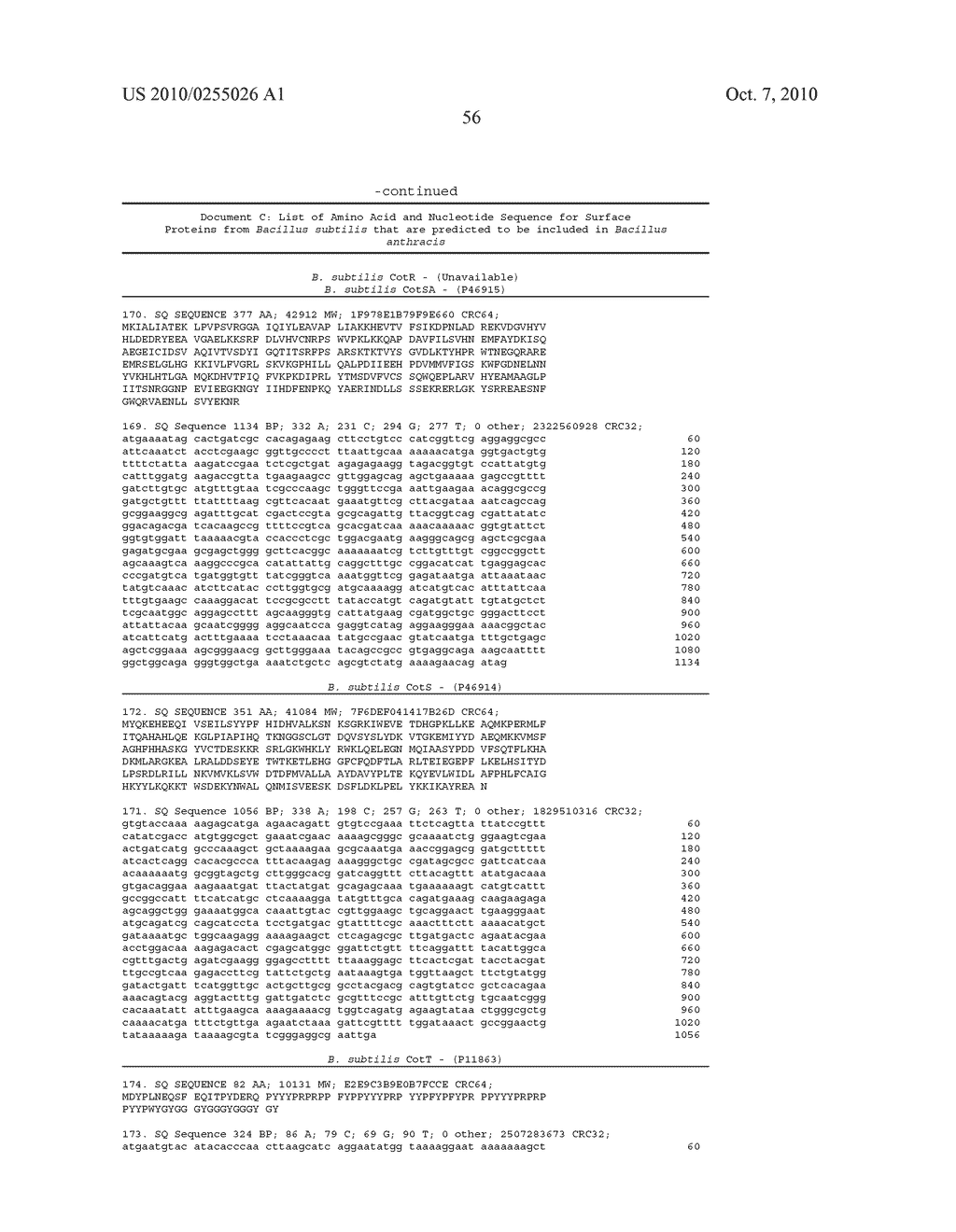 Methods and compositions relating to anthrax spore glycoproteins as vaccines - diagram, schematic, and image 62