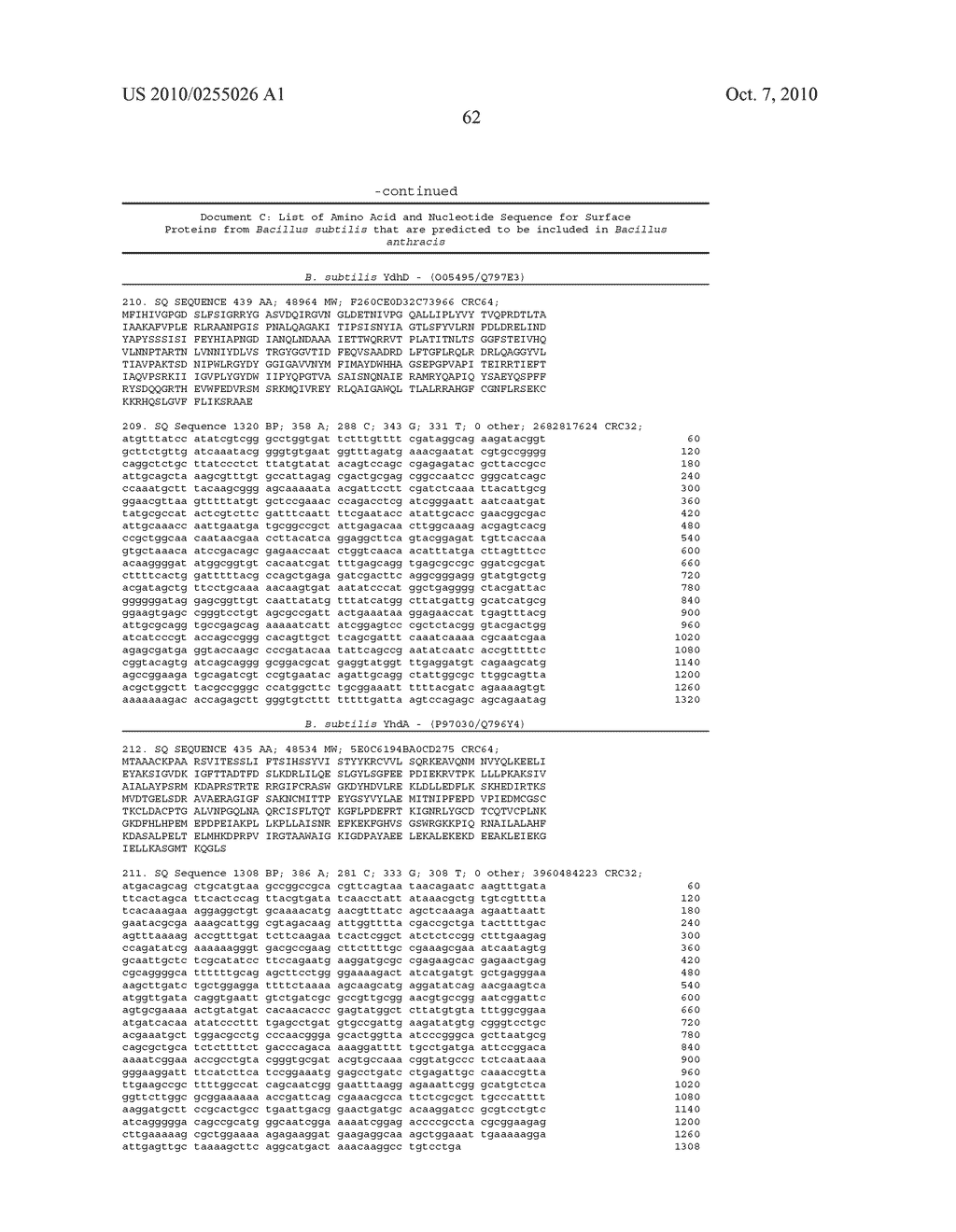 Methods and compositions relating to anthrax spore glycoproteins as vaccines - diagram, schematic, and image 68