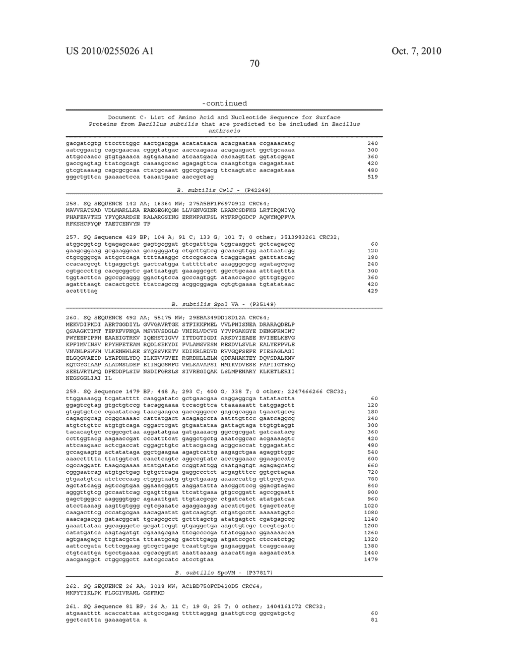 Methods and compositions relating to anthrax spore glycoproteins as vaccines - diagram, schematic, and image 76