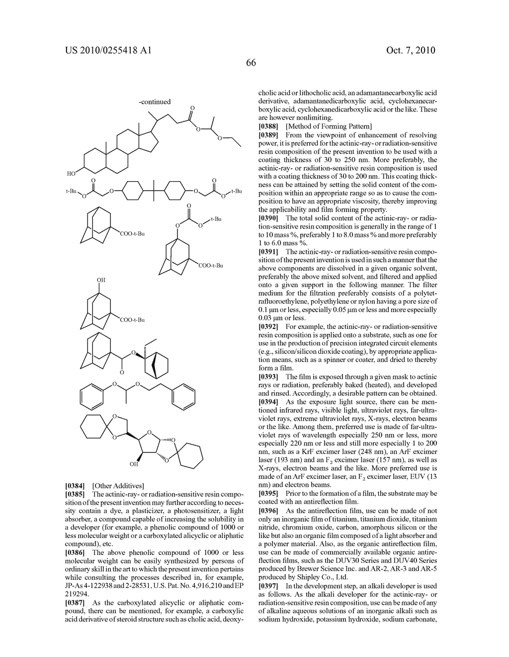 ACTINIC-RAY- OR RADIATION-SENSITIVE RESIN COMPOSITION AND METHOD OF FORMING PATTERN THEREWITH - diagram, schematic, and image 70