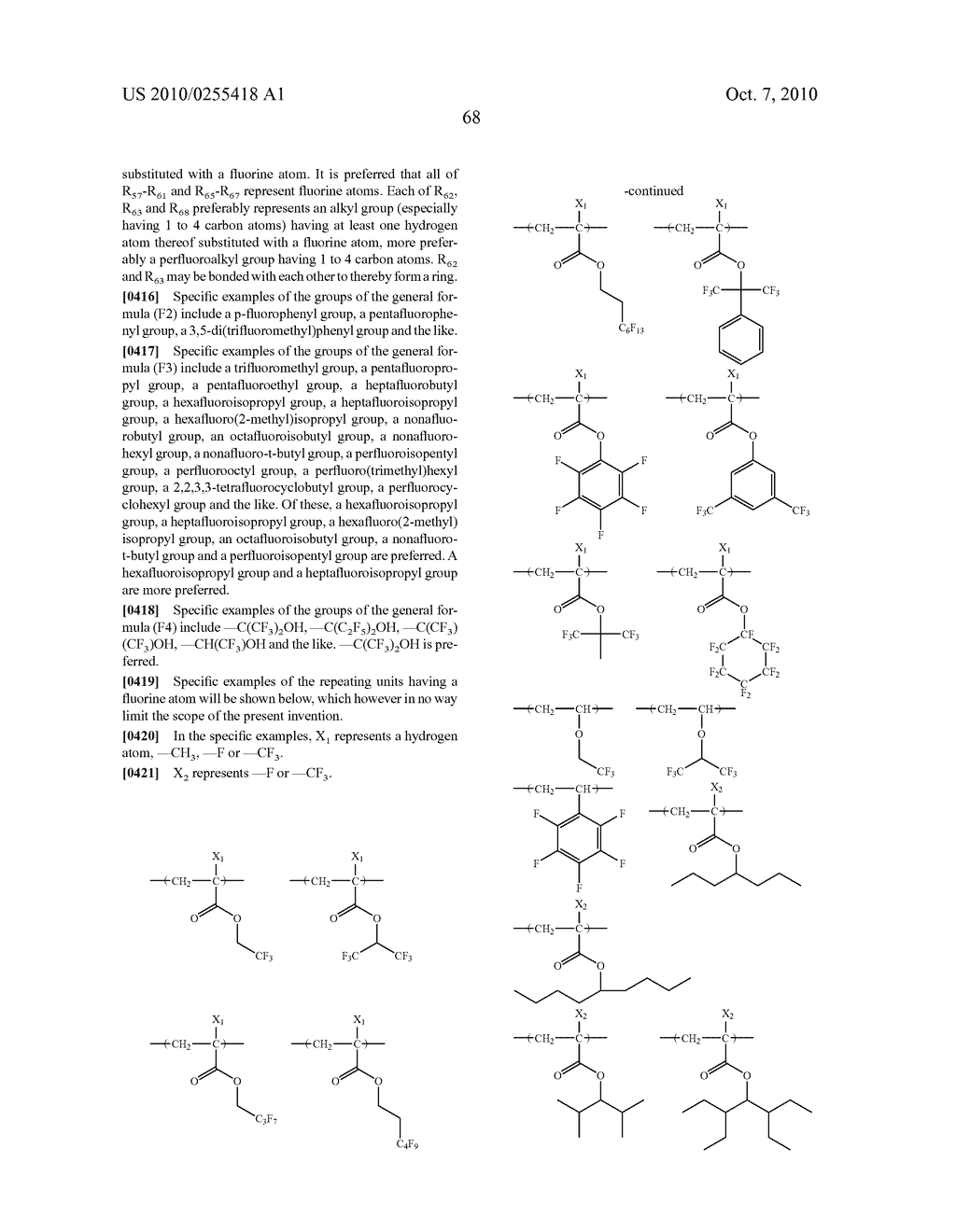 ACTINIC-RAY- OR RADIATION-SENSITIVE RESIN COMPOSITION AND METHOD OF FORMING PATTERN THEREWITH - diagram, schematic, and image 72