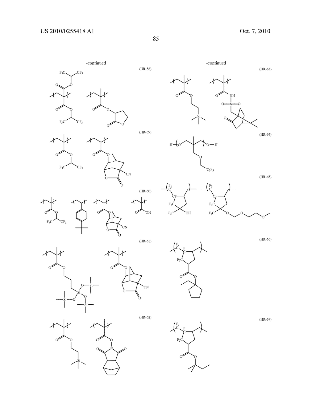 ACTINIC-RAY- OR RADIATION-SENSITIVE RESIN COMPOSITION AND METHOD OF FORMING PATTERN THEREWITH - diagram, schematic, and image 89