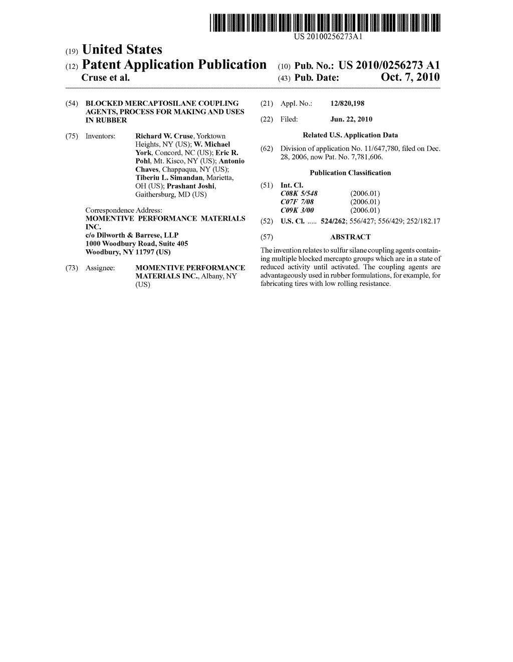 Blocked Mercaptosilane Coupling Agents, Process for Making and Uses in Rubber - diagram, schematic, and image 01