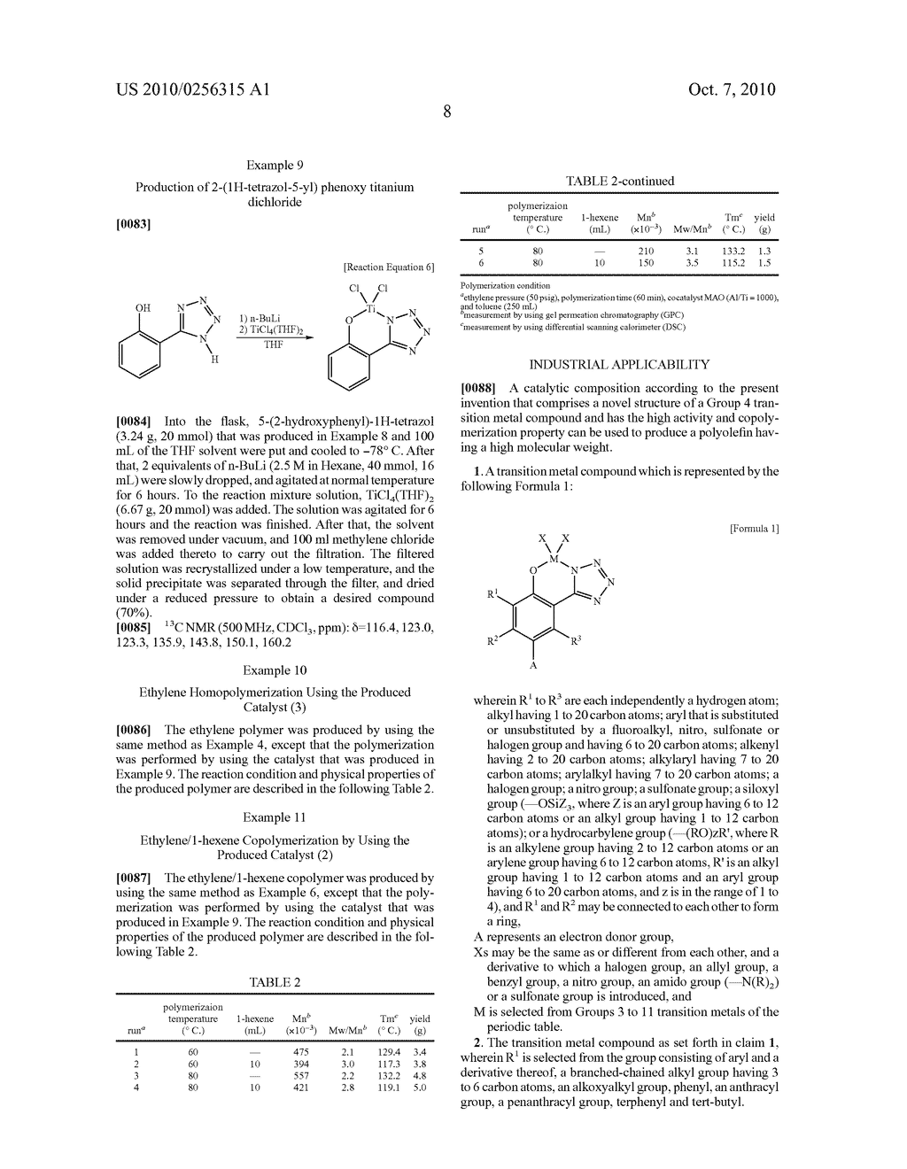 NON-METALLOCENE CATALYSTS HAVING TETRAZOL GROUP FOR OLEFIN POLYMERIZATION AND POLYMERIZING METHOD OF OLEFIN USING THE SAME - diagram, schematic, and image 09