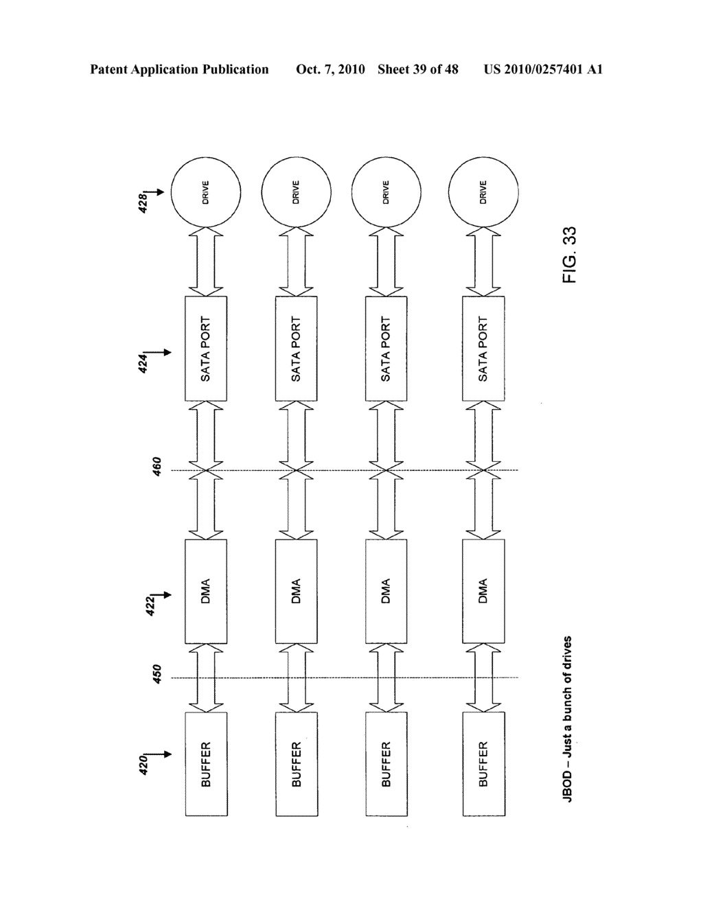 DISK CONTROLLER METHODS AND APPARATUS WITH IMPROVED STRIPING, REDUNDANCY OPERATIONS AND INTERFACES - diagram, schematic, and image 40