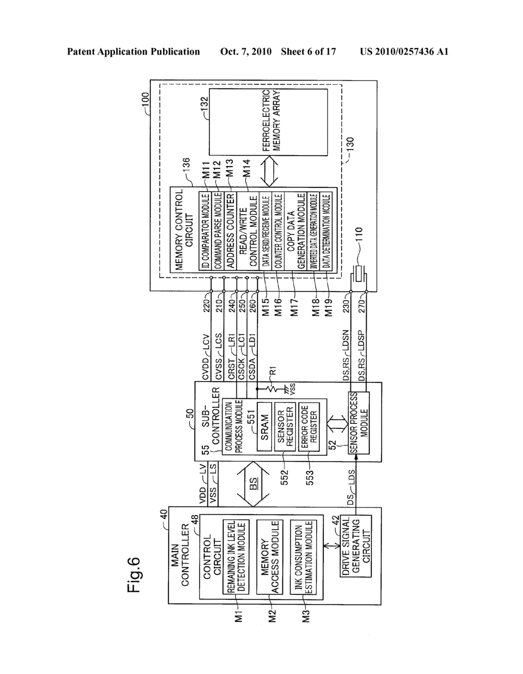 MEMORY DEVICE, CIRCUIT BOARD, LIQUID RECEPTACLE, METHOD OF CONTROLLING A NONVOLATILE DATA MEMORY SECTION, AND SYSTEM INCLUDING A MEMORY DEVICE DETACHABLY CONNECTABLE TO A HOST CIRCUIT - diagram, schematic, and image 07