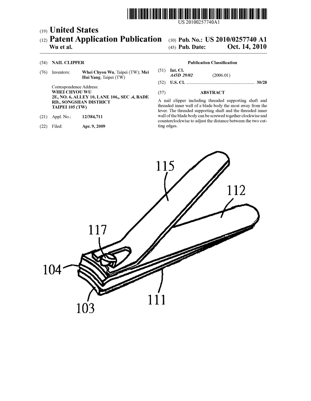 Nail clipper - diagram, schematic, and image 01