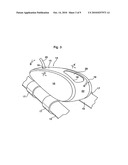 Aerodynamic handlebar storage container diagram and image