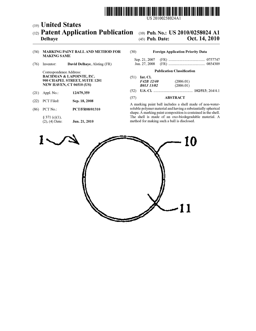 MARKING PAINT BALL AND METHOD FOR MAKING SAME - diagram, schematic, and image 01