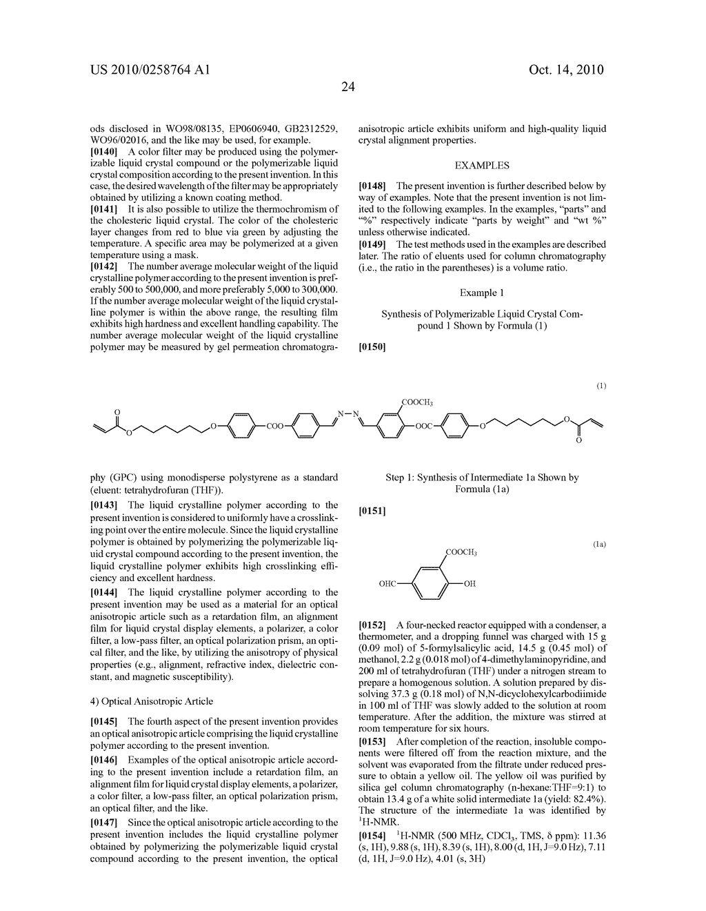 POLYMERIZABLE LIQUID CRYSTAL COMPOUND, POLYMERIZABLE LIQUID CRYSTAL COMPOSITION, LIQUID CRYSTALLINE POLYMER, AND OPTICAL ANISOTROPIC ARTICLE - diagram, schematic, and image 25