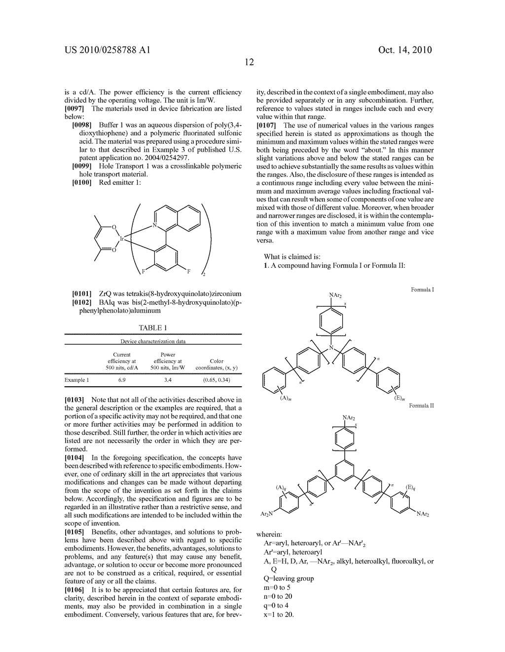 Compositions comprising novel compounds and electronic devices made with such compositions - diagram, schematic, and image 14