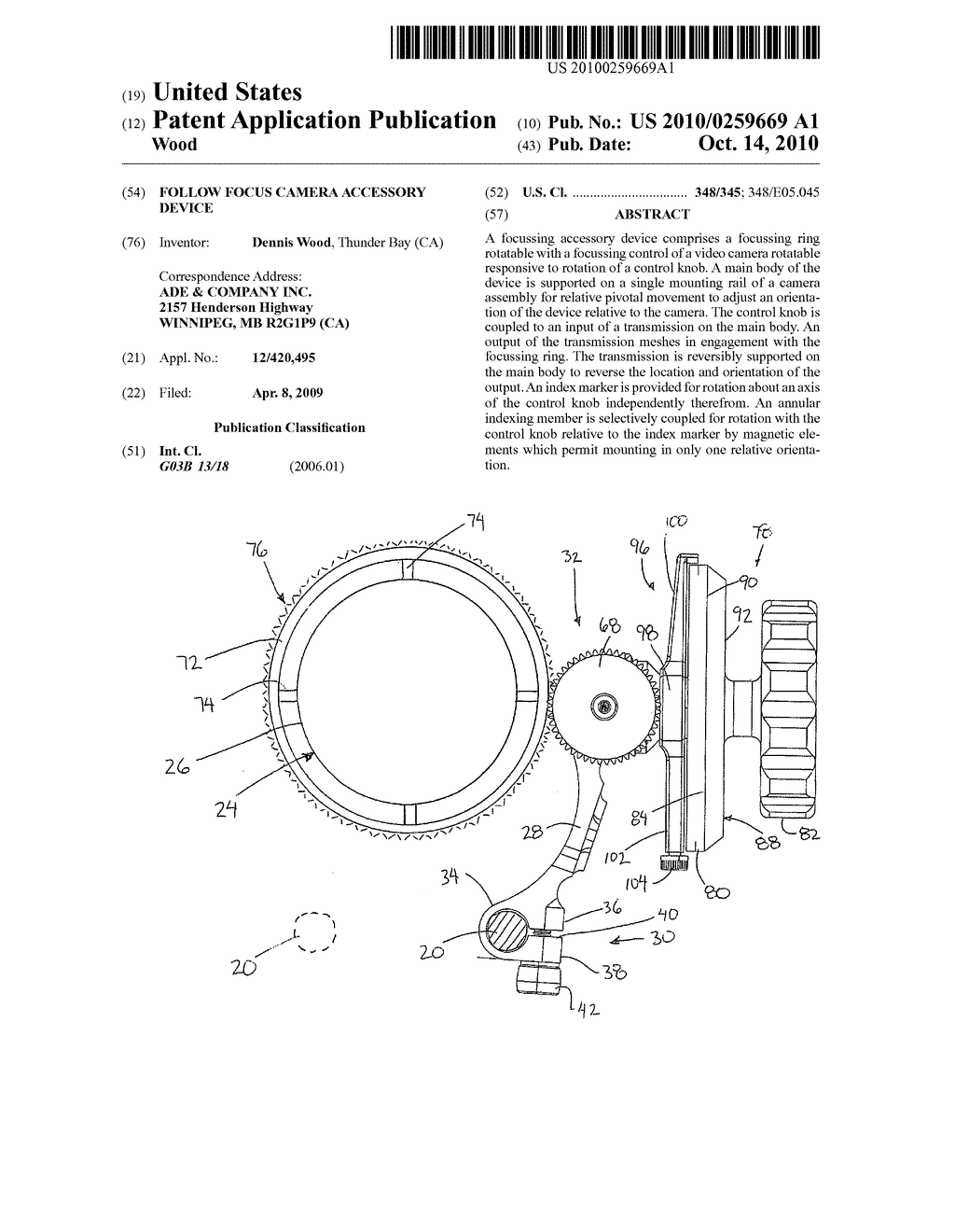 Follow Focus Camera Accessory Device - diagram, schematic, and image 01