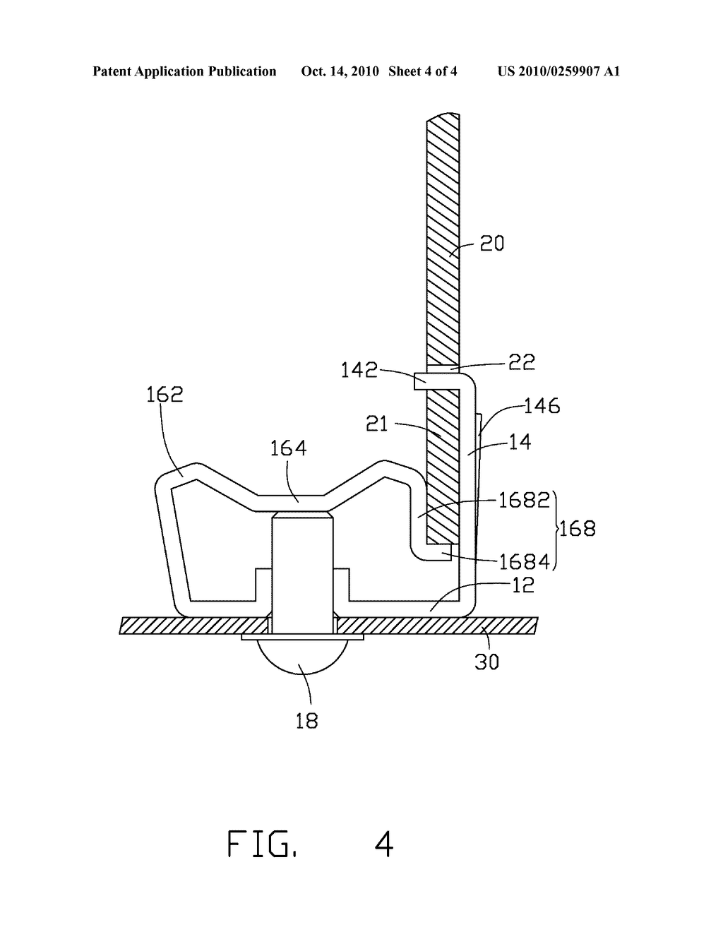 BRACKET FOR FASTENING PRINTED CIRCUIT BOARD TO AN ENCLOSURE OF AN ELECTRONIC DEVICE - diagram, schematic, and image 05