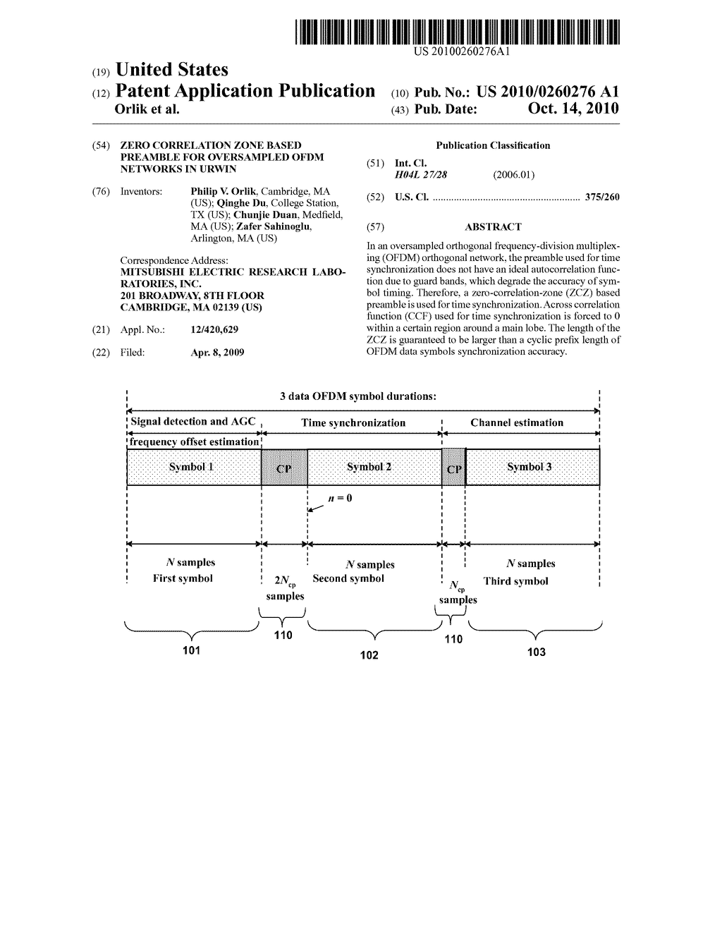 Zero Correlation Zone Based Preamble for Oversampled OFDM Networks in URWIN - diagram, schematic, and image 01