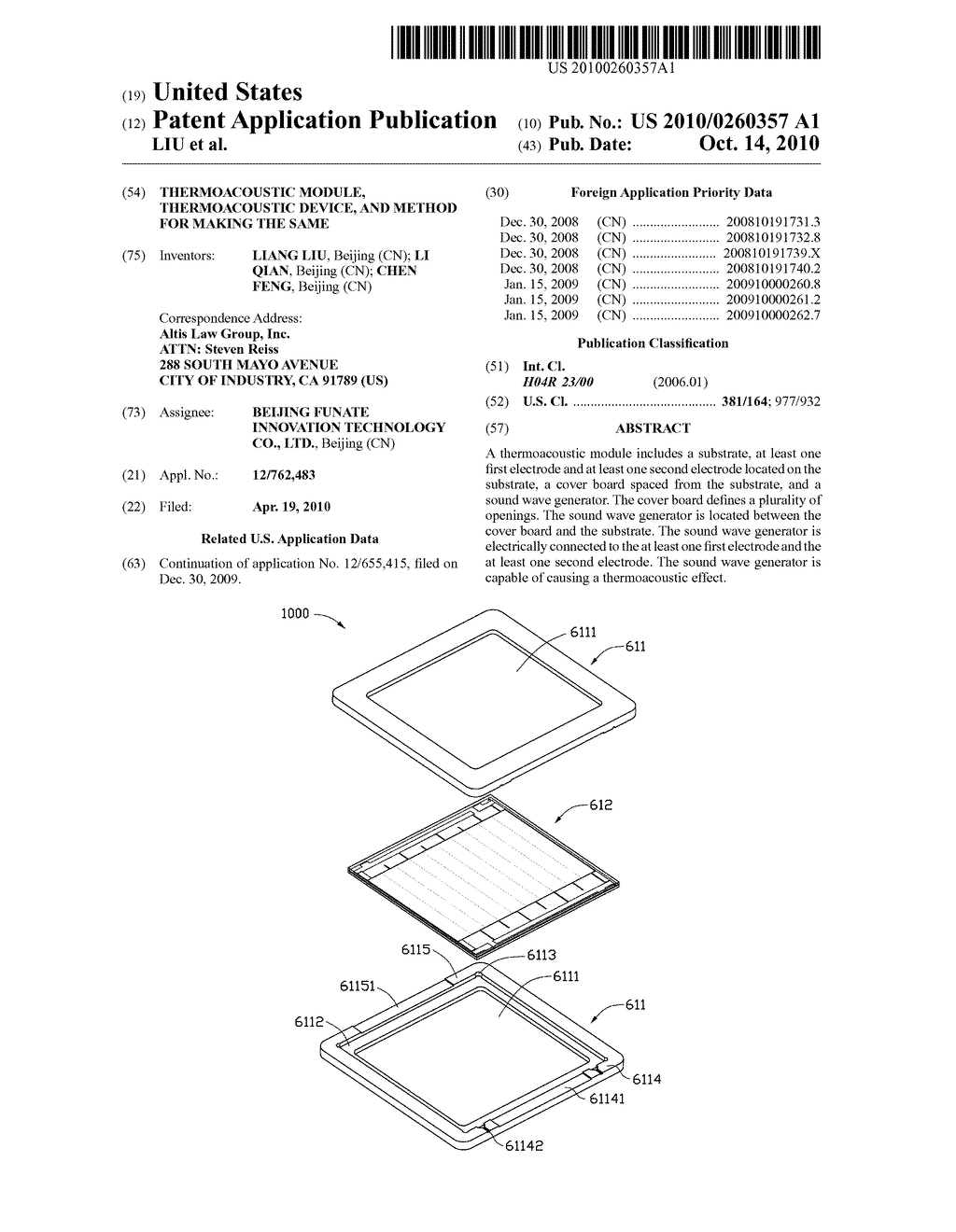 THERMOACOUSTIC MODULE, THERMOACOUSTIC DEVICE, AND METHOD FOR MAKING THE SAME - diagram, schematic, and image 01