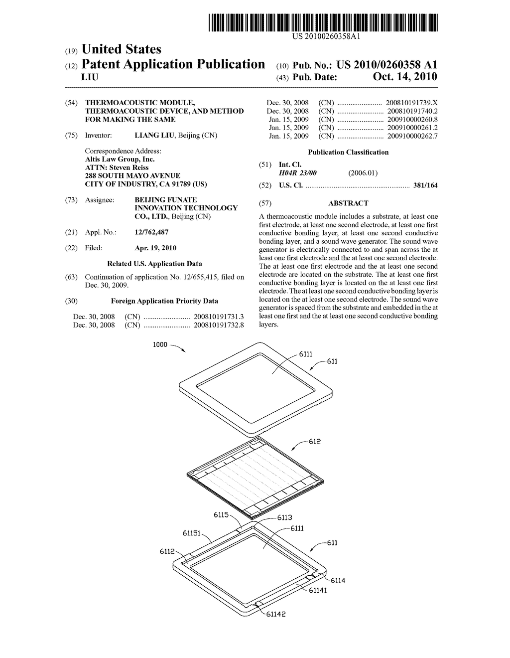 THERMOACOUSTIC MODULE, THERMOACOUSTIC DEVICE, AND METHOD FOR MAKING THE SAME - diagram, schematic, and image 01