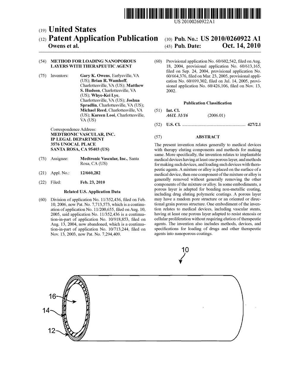 Method for loading nanoporous layers with therapeutic agent - diagram, schematic, and image 01