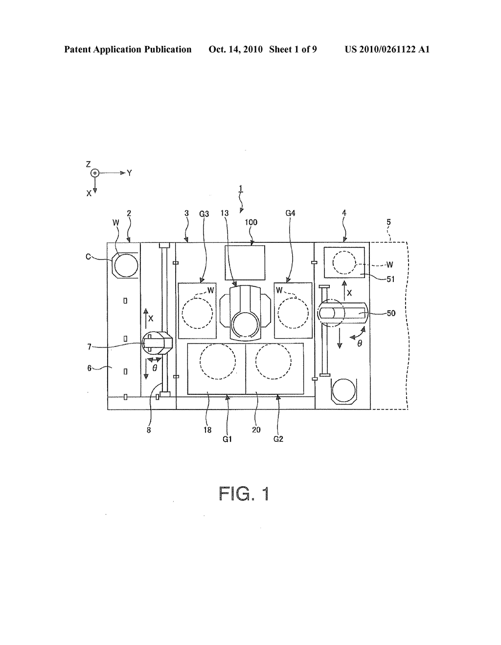RESIST COATING AND DEVELOPING APPARATUS, RESIST COATING AND DEVELOPING METHOD, RESIST-FILM PROCESSING APPARATUS, AND RESIST-FILM PROCESSING METHOD - diagram, schematic, and image 02