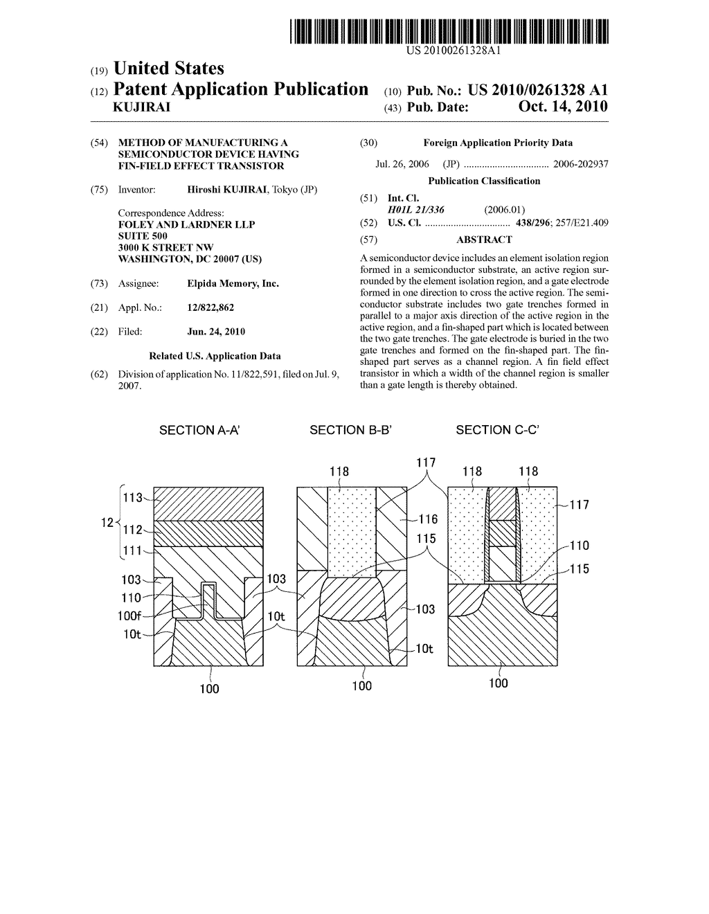 METHOD OF MANUFACTURING A SEMICONDUCTOR DEVICE HAVING FIN-FIELD EFFECT TRANSISTOR - diagram, schematic, and image 01