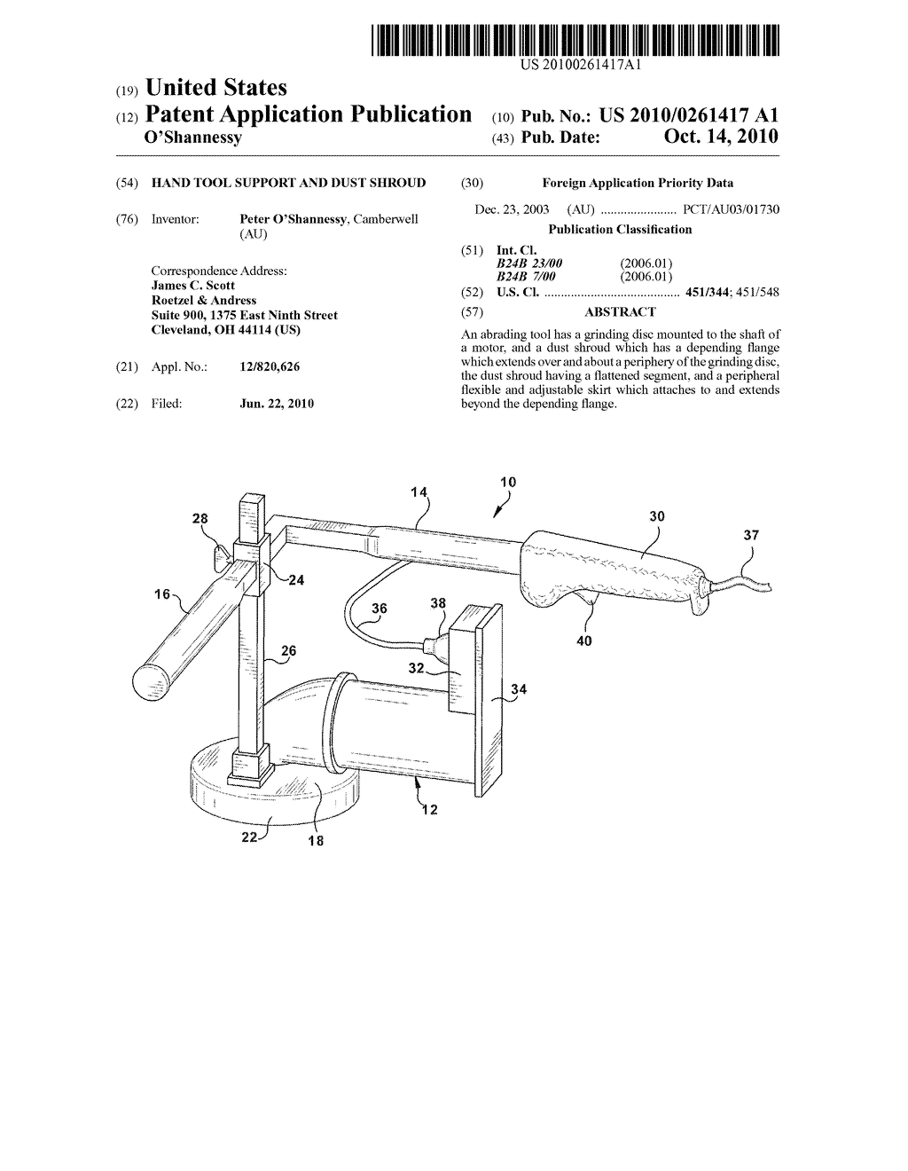 HAND TOOL SUPPORT AND DUST SHROUD - diagram, schematic, and image 01