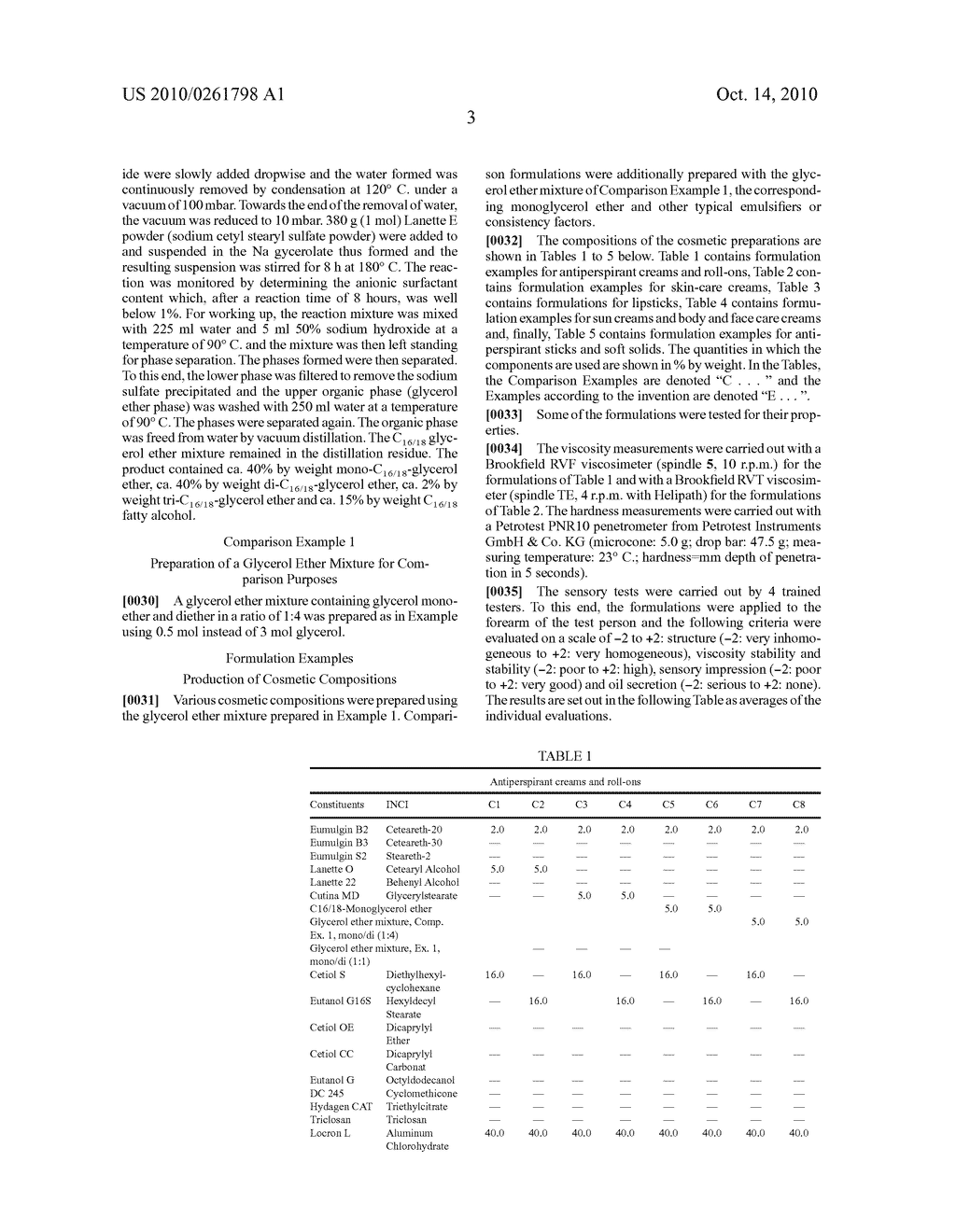 Glycerol Ether Mixture, Cosmetic Composition Containing this Mixture and Process for its Production - diagram, schematic, and image 04