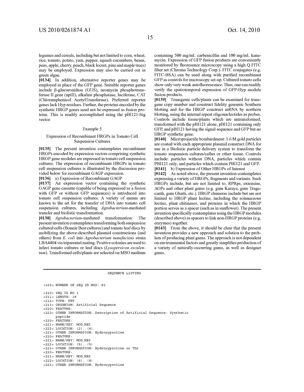 SYNTHETIC GENES FOR PLANT GUMS AND OTHER HYDROXYPROLINE RICH GLYCOPROTEINS - diagram, schematic, and image 18