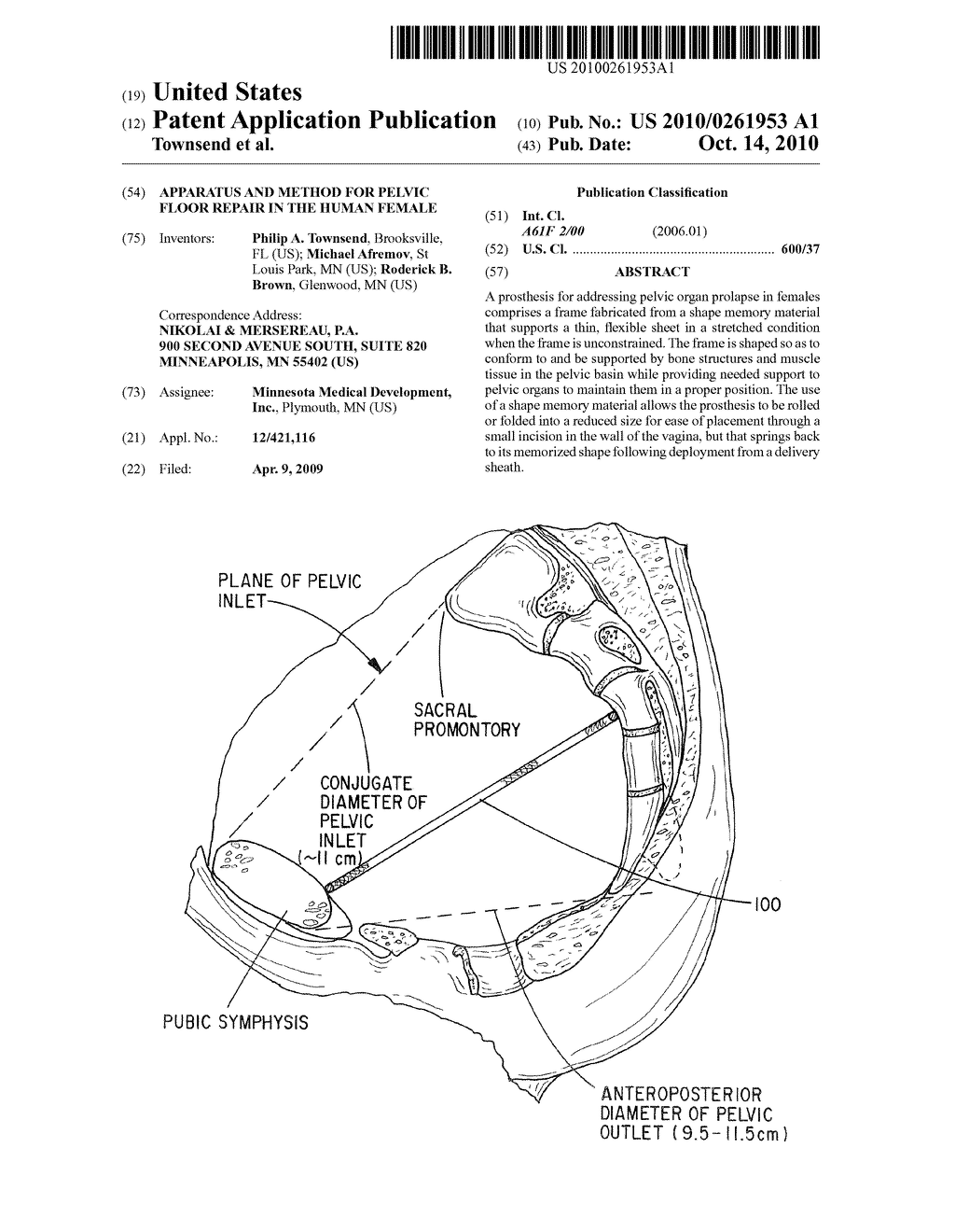 APPARATUS AND METHOD FOR PELVIC FLOOR REPAIR IN THE HUMAN FEMALE - diagram, schematic, and image 01