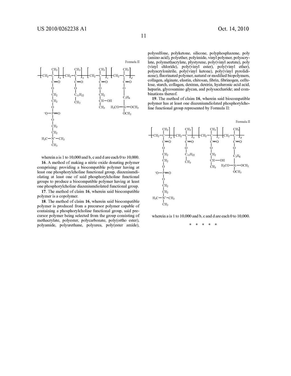 Diazeniumdiolated Phosphorylcholine Polymers for Nitric Oxide Release - diagram, schematic, and image 12