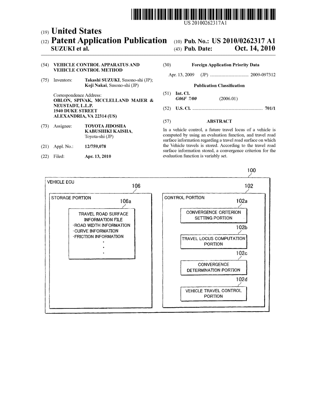 VEHICLE CONTROL APPARATUS AND VEHICLE CONTROL METHOD - diagram, schematic, and image 01