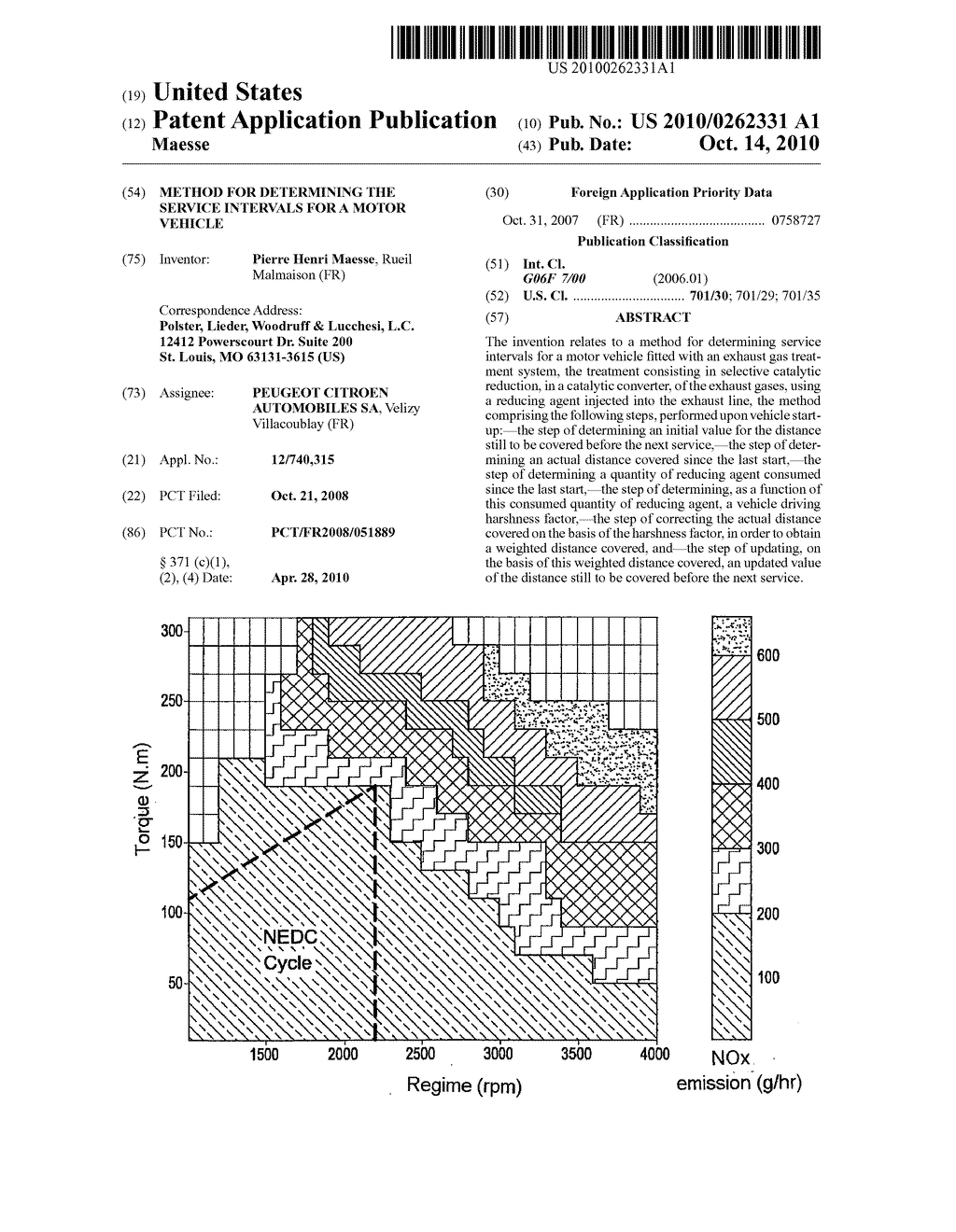 METHOD FOR DETERMINING THE SERVICE INTERVALS FOR A MOTOR VEHICLE - diagram, schematic, and image 01