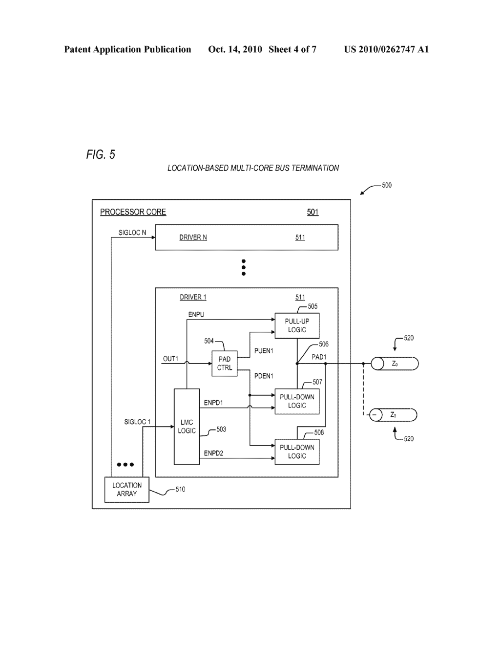 LOCATION-BASED BUS TERMINATION FOR MULTI-CORE PROCESSORS - diagram, schematic, and image 05