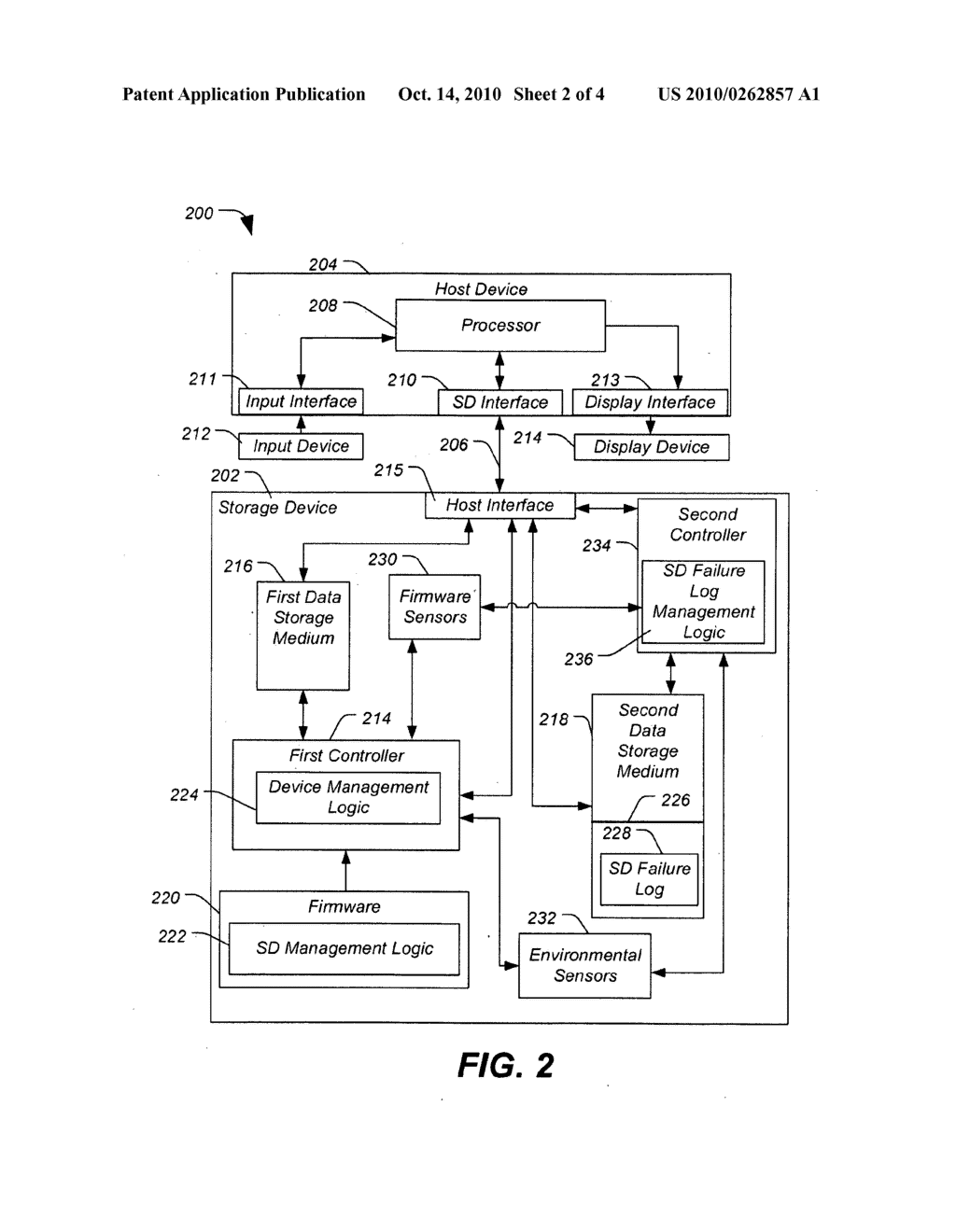 DATA STORAGE DEVICE INCLUDING A FAILURE DIAGNOSTIC LOG - diagram, schematic, and image 03