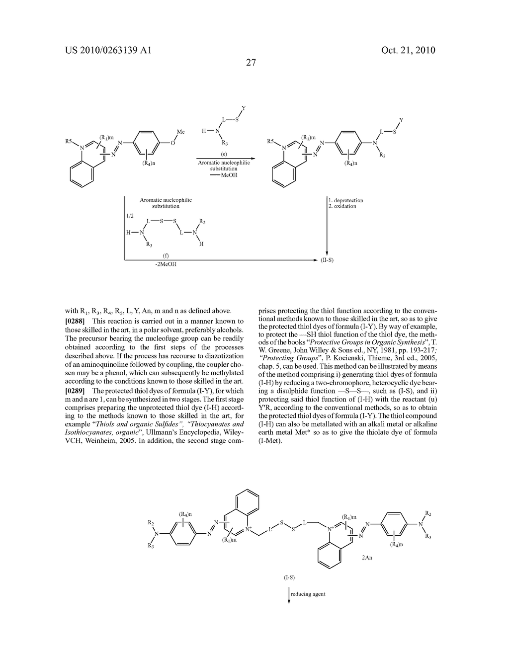 AZO QUINOLINIUM COMPOUNDS COMPRISING A DISULPHIDE/THIOL UNIT, COMPOSITIONS CONTAINING SAME, PROCESS FOR DYEING KERATIN FIBRES AND DEVICE - diagram, schematic, and image 28