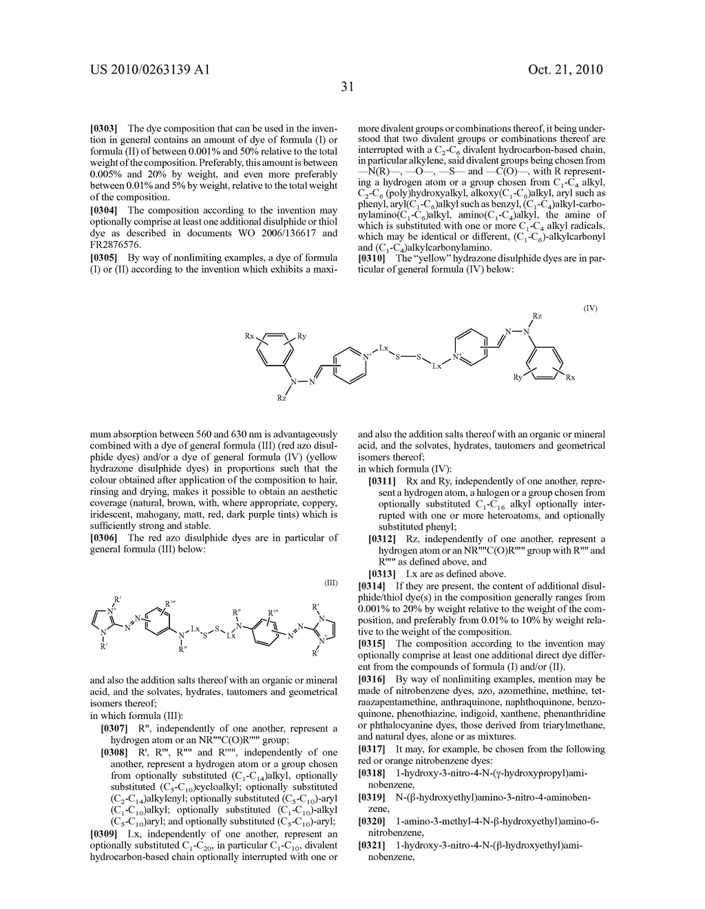 AZO QUINOLINIUM COMPOUNDS COMPRISING A DISULPHIDE/THIOL UNIT, COMPOSITIONS CONTAINING SAME, PROCESS FOR DYEING KERATIN FIBRES AND DEVICE - diagram, schematic, and image 32