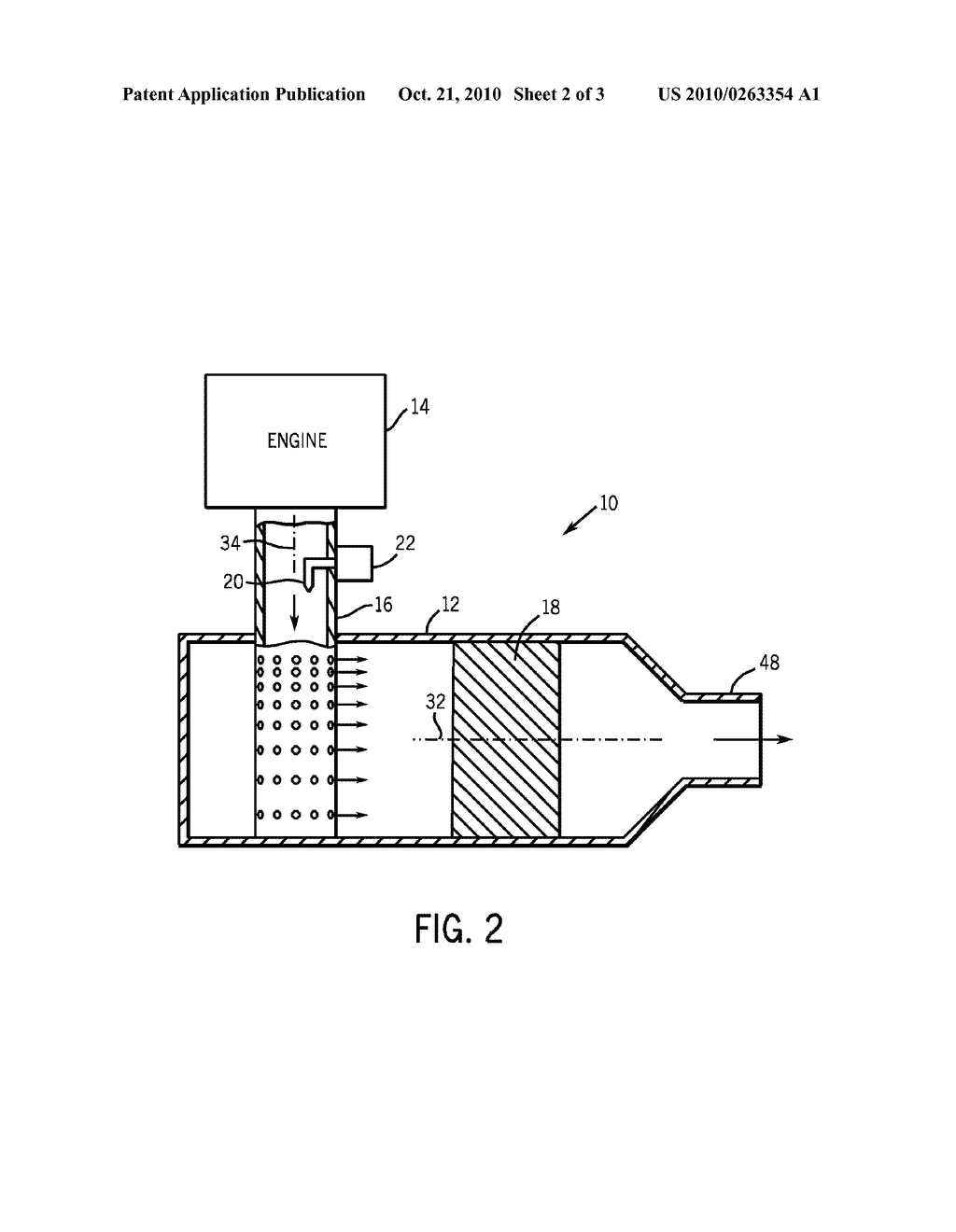 Exhaust Aftertreatment System with Flow Distribution - diagram, schematic, and image 03