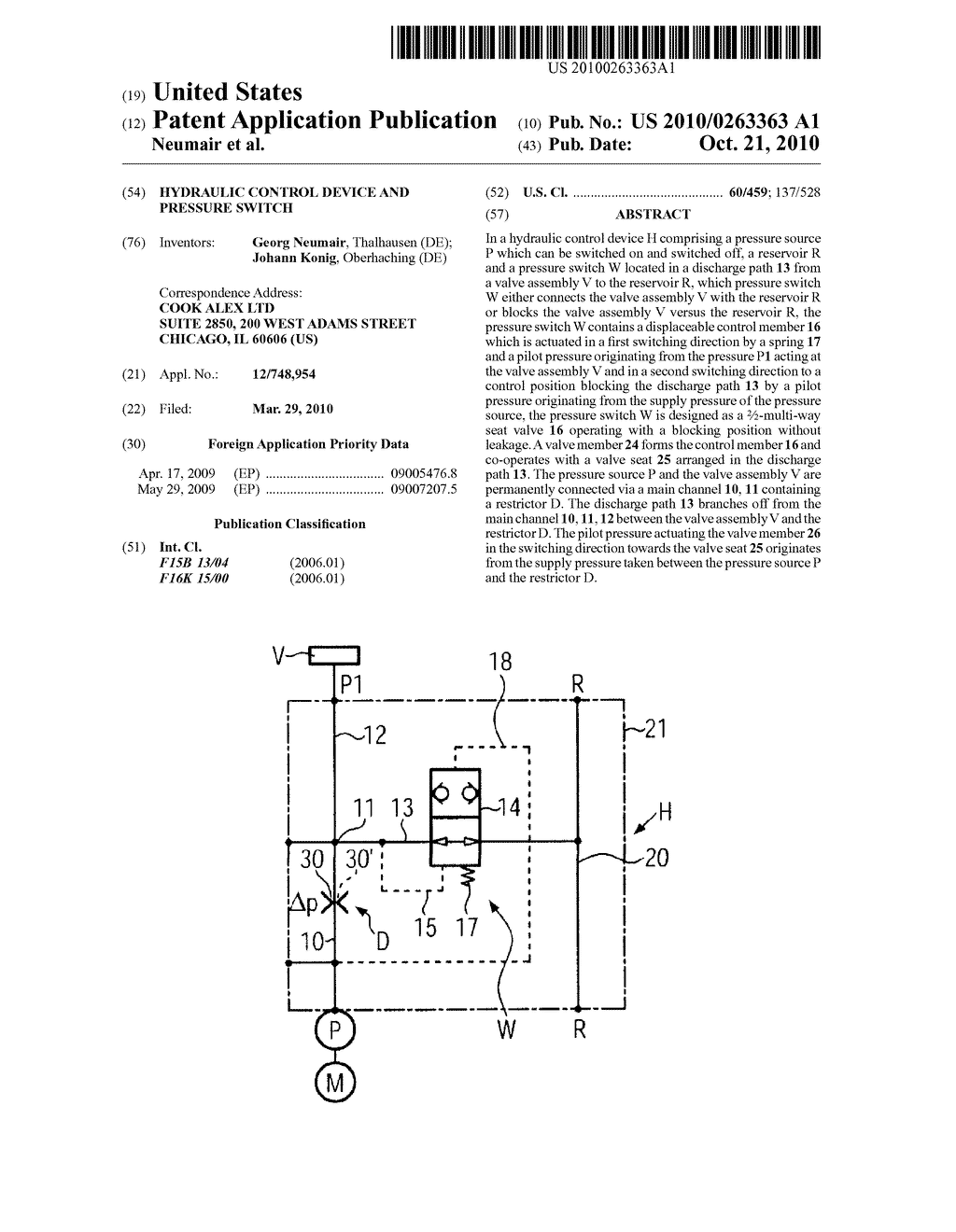 HYDRAULIC CONTROL DEVICE AND PRESSURE SWITCH - diagram, schematic, and image 01