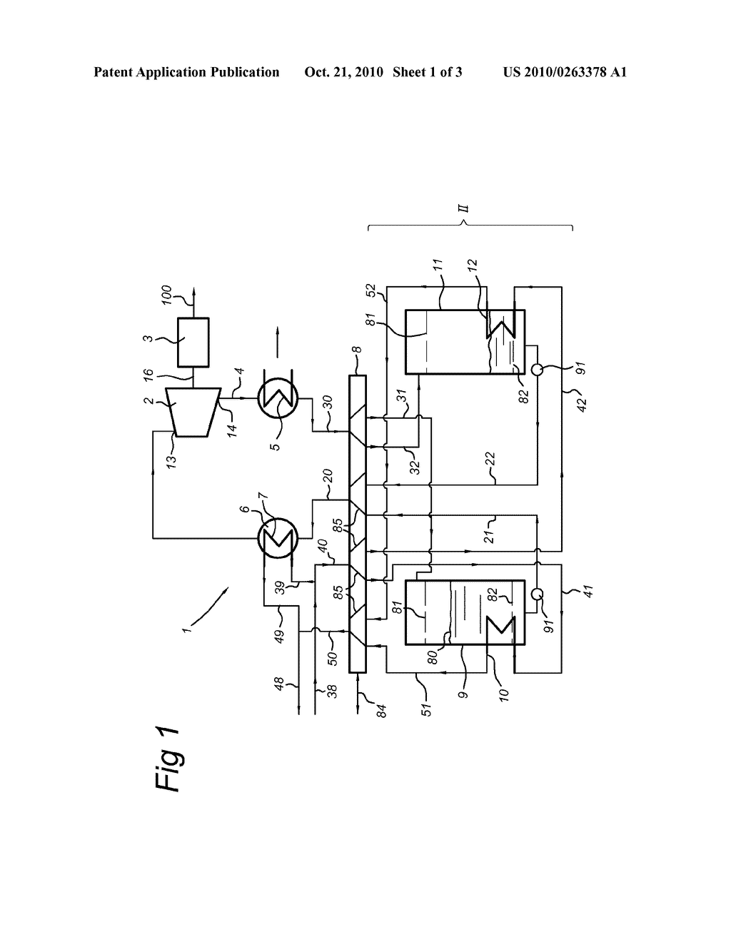 INSTALLATION AND METHOD FOR THE CONVERSION OF HEAT INTO MECHANICAL ENERGY - diagram, schematic, and image 02