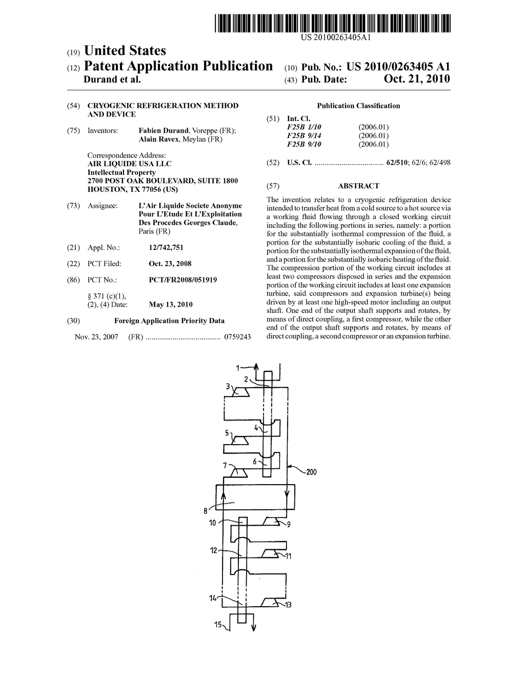 Cryogenic Refrigeration Method And Device - diagram, schematic, and image 01