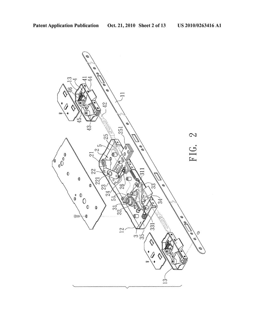 Door Lock with Transmission Mechanism - diagram, schematic, and image 03