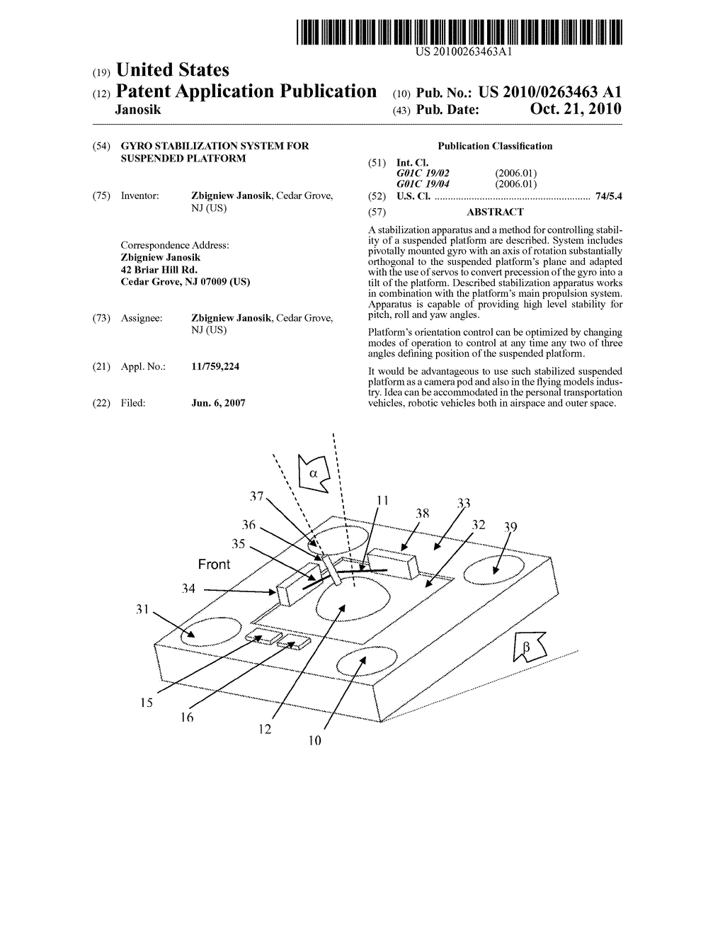 Gyro Stabilization System for Suspended Platform - diagram, schematic, and image 01