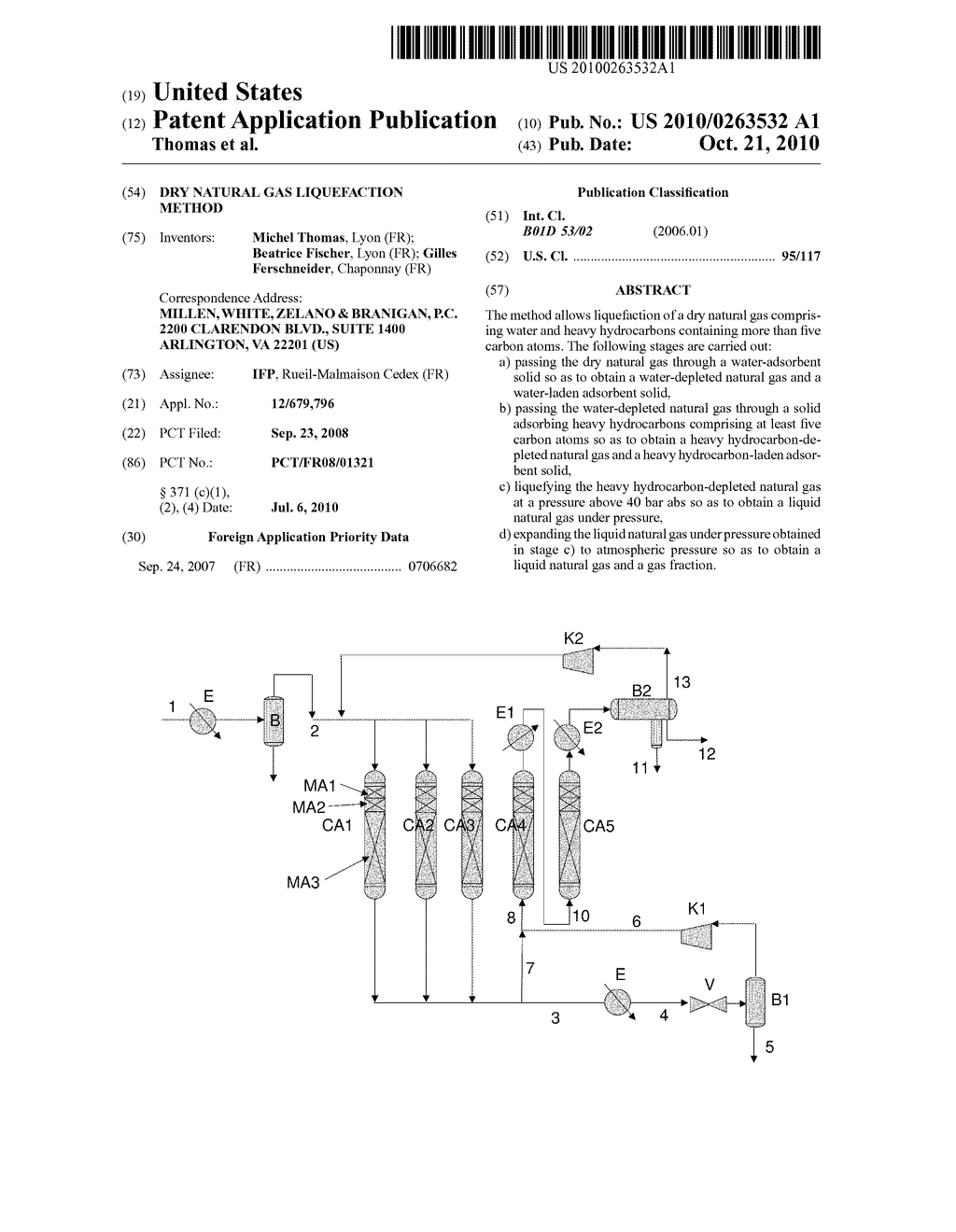 DRY NATURAL GAS LIQUEFACTION METHOD - diagram, schematic, and image 01