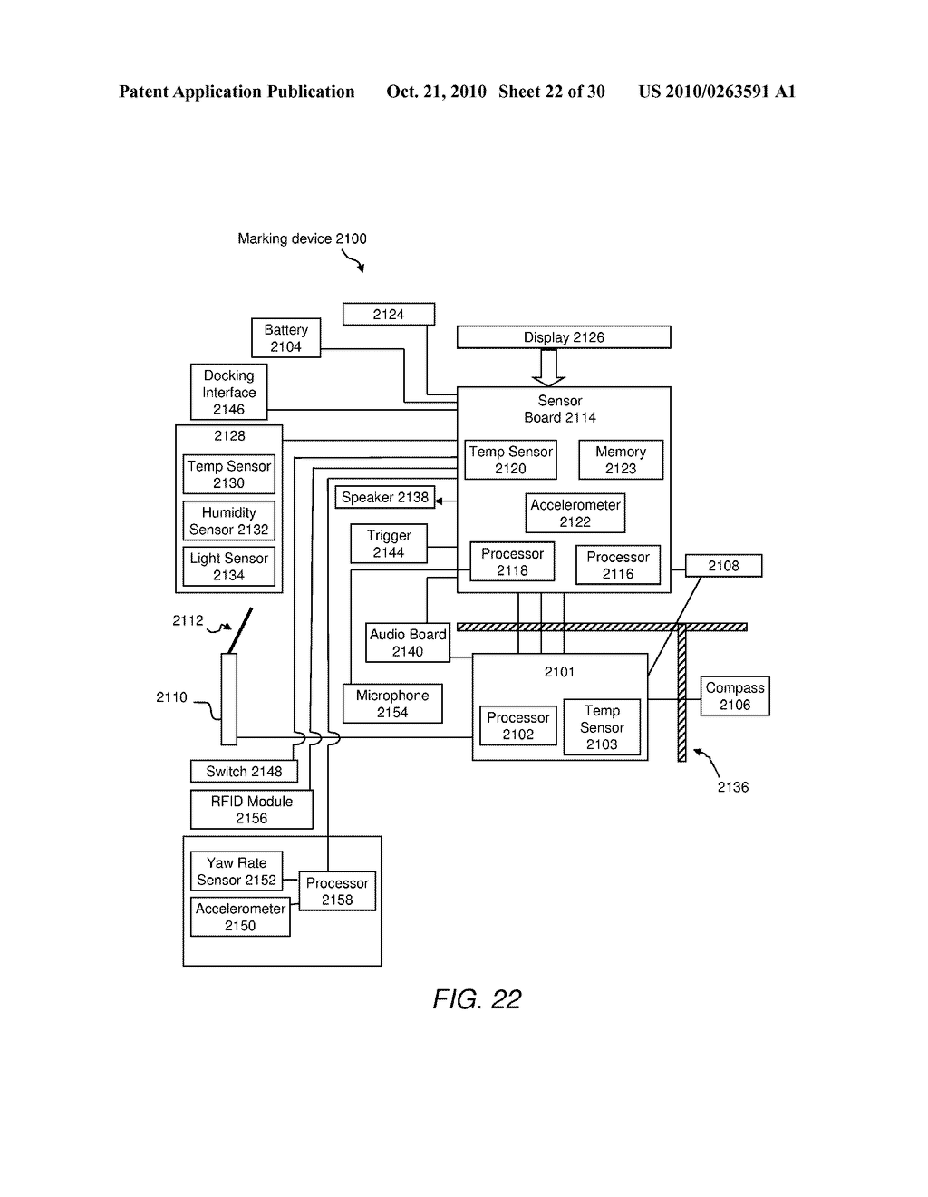 MARKING APPARATUS HAVING ENVIRONMENTAL SENSORS AND OPERATIONS SENSORS FOR UNDERGROUND FACILITY MARKING OPERATIONS, AND ASSOCIATED METHODS AND SYSTEMS - diagram, schematic, and image 23