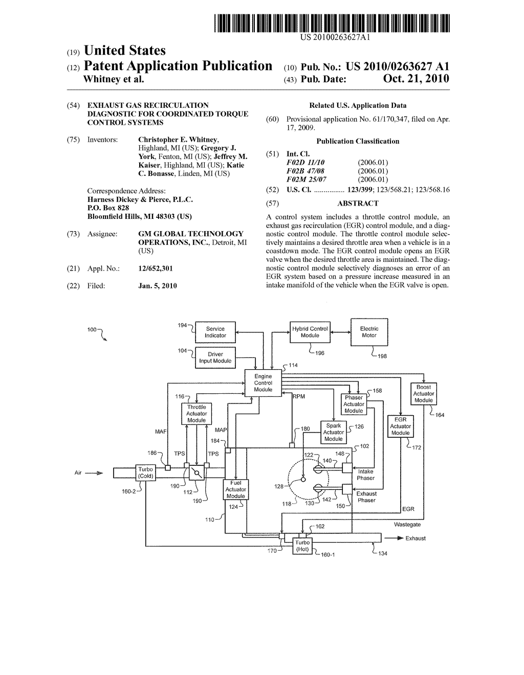 EXHAUST GAS RECIRCULATION DIAGNOSTIC FOR COORDINATED TORQUE CONTROL SYSTEMS - diagram, schematic, and image 01