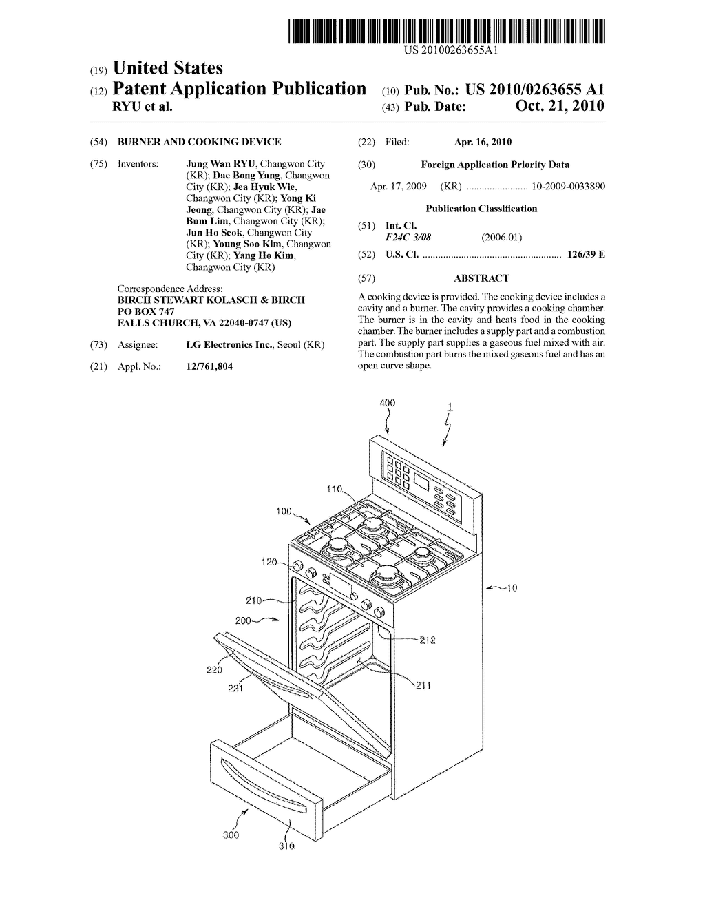 BURNER AND COOKING DEVICE - diagram, schematic, and image 01