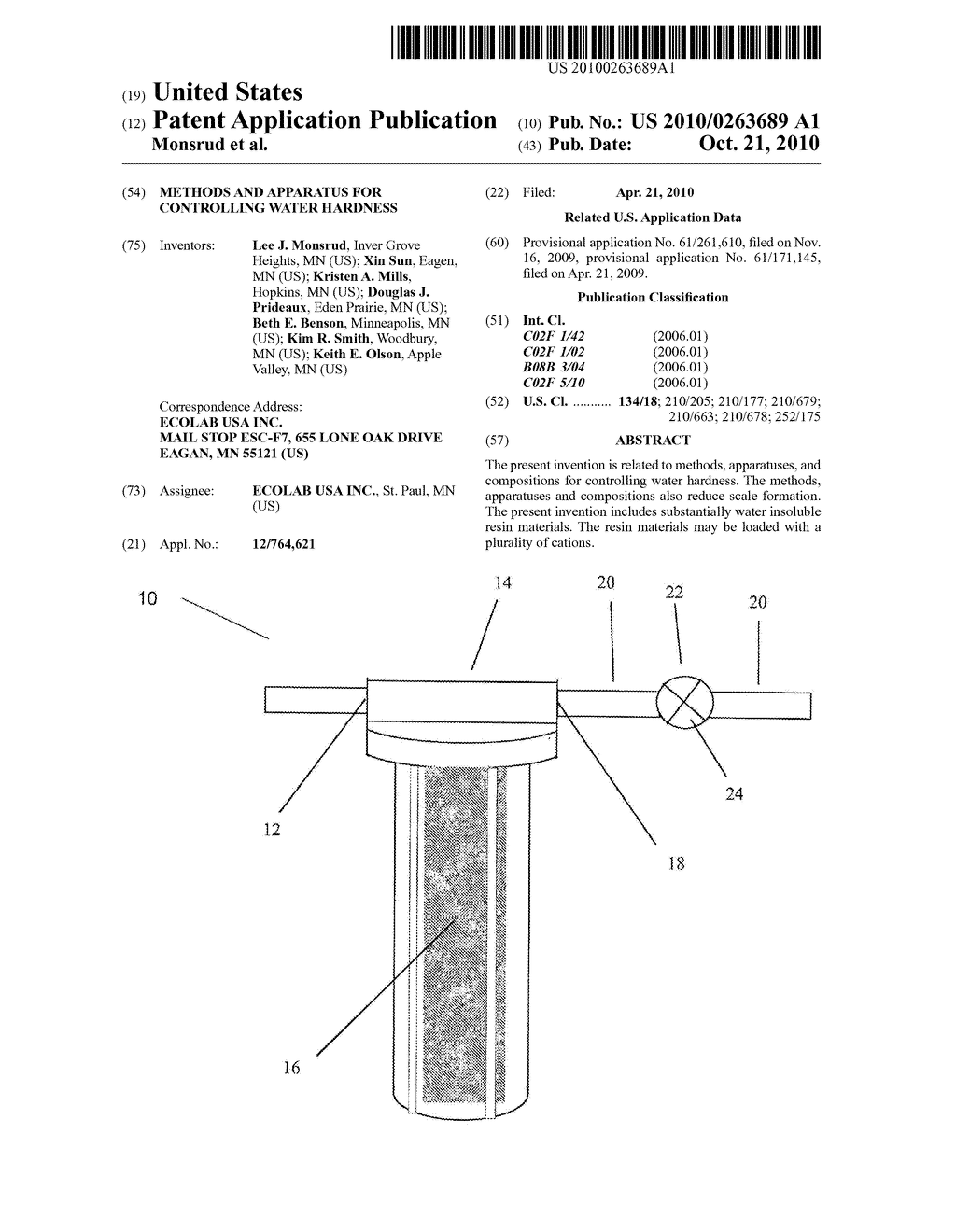 METHODS AND APPARATUS FOR CONTROLLING WATER HARDNESS - diagram, schematic, and image 01