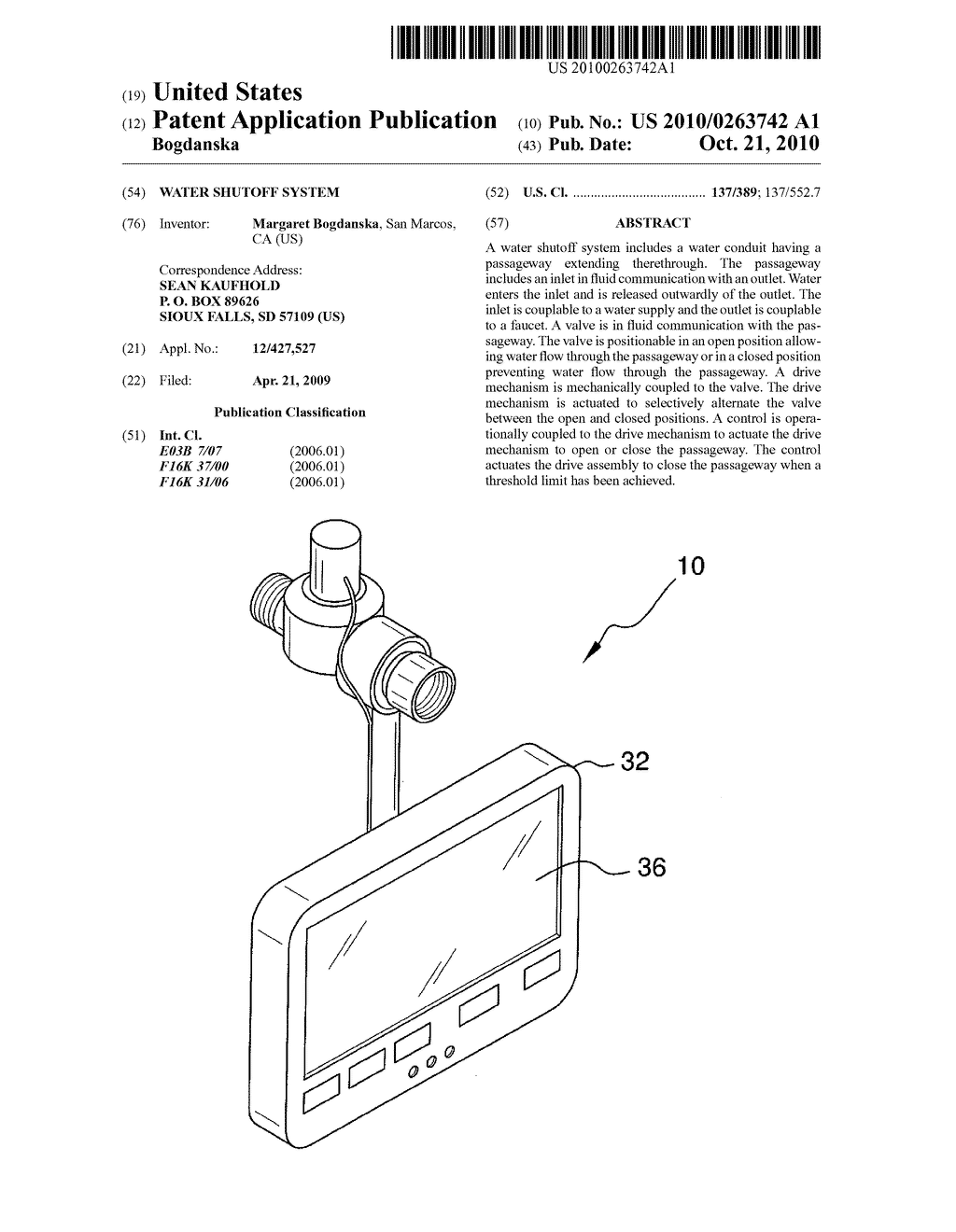 Water Shutoff System - diagram, schematic, and image 01