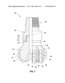 EARTH BORING ROTARY DRILL BITS AND METHODS OF MANUFACTURING EARTH BORING ROTARY DRILL BITS HAVING PARTICLE MATRIX COMPOSITE BIT BODIES diagram and image