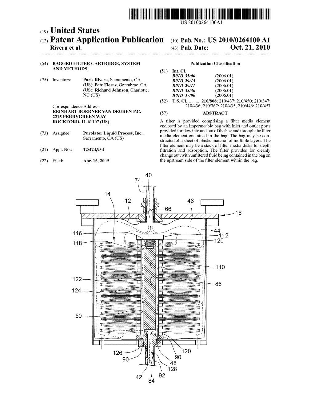 BAGGED FILTER CARTRIDGE, SYSTEM AND METHODS - diagram, schematic, and image 01