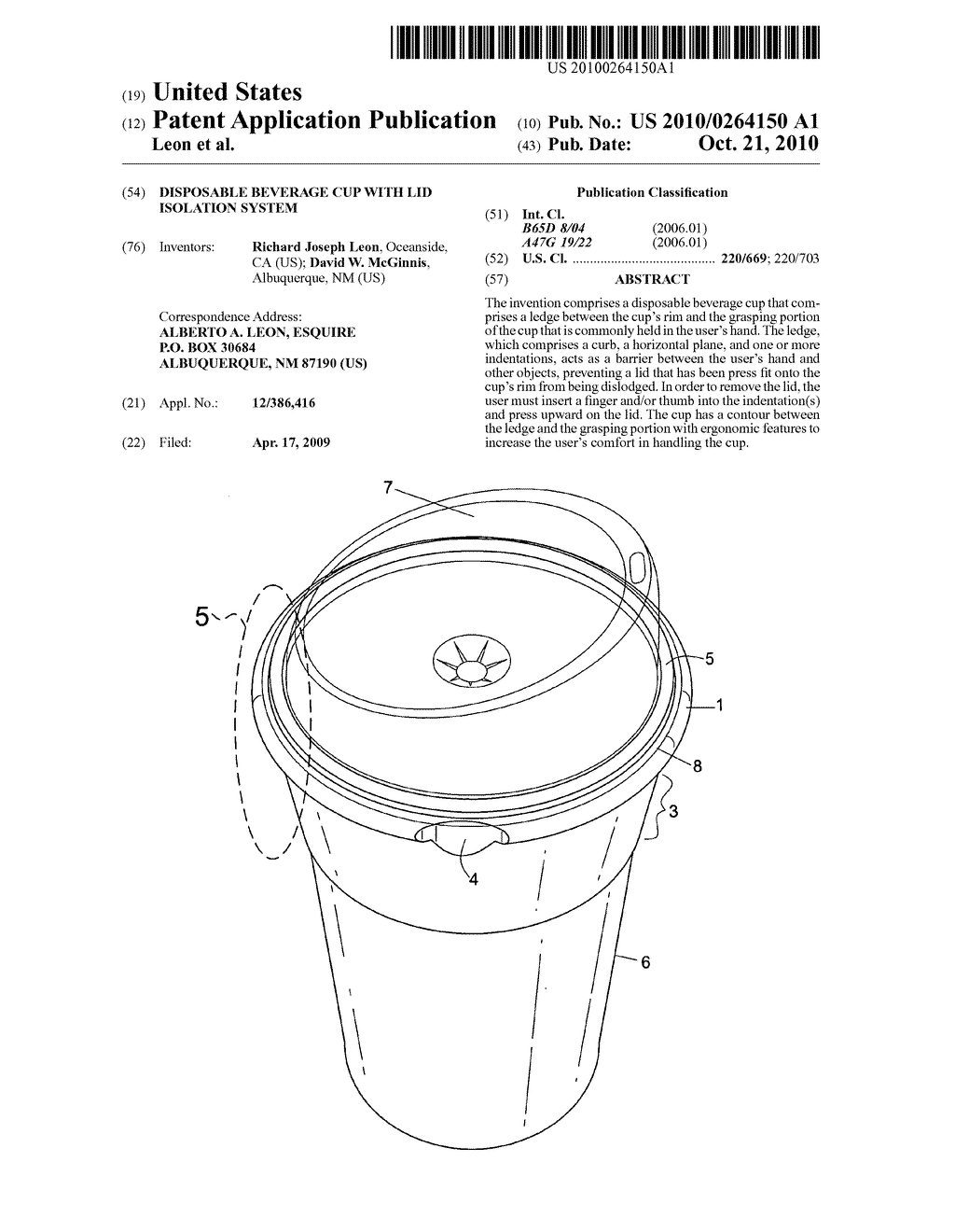 Disposable beverage cup with lid isolation system - diagram, schematic, and image 01
