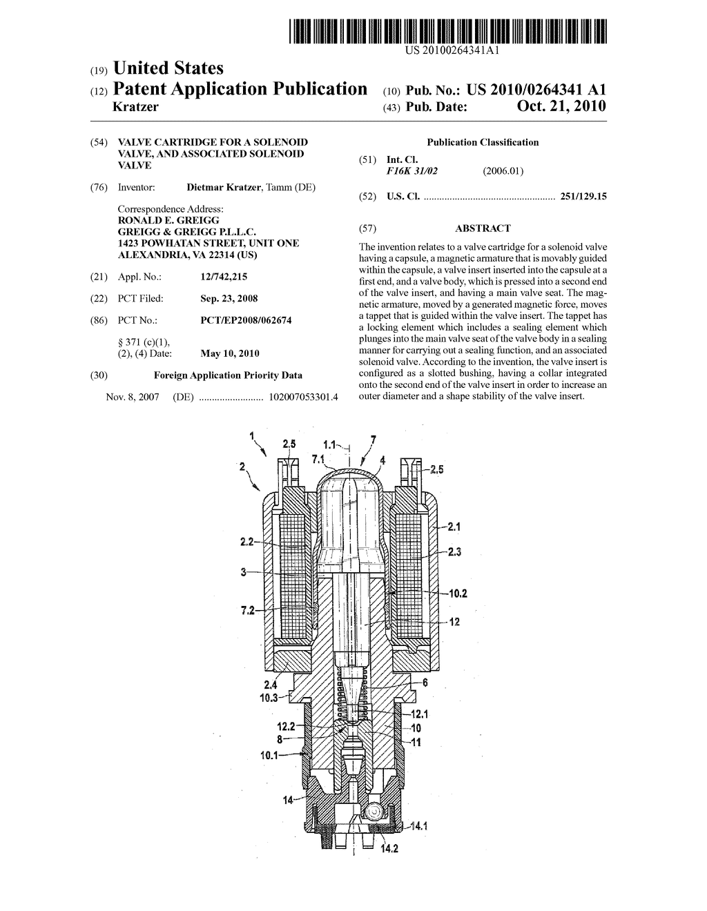 VALVE CARTRIDGE FOR A SOLENOID VALVE, AND ASSOCIATED SOLENOID VALVE - diagram, schematic, and image 01